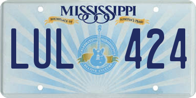 MS license plate LUL424