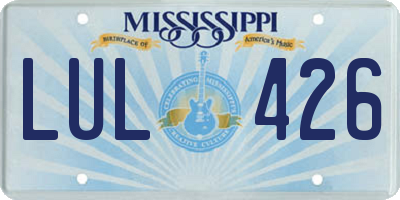 MS license plate LUL426
