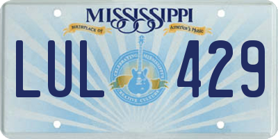 MS license plate LUL429