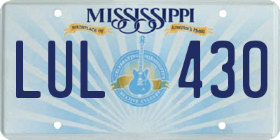 MS license plate LUL430