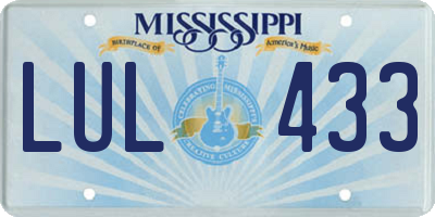 MS license plate LUL433