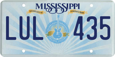 MS license plate LUL435