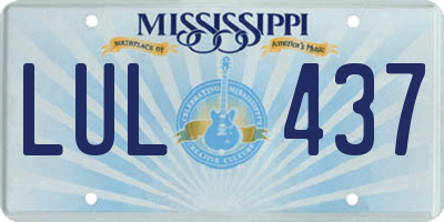 MS license plate LUL437