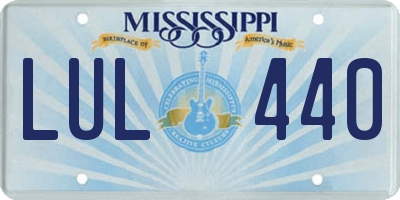 MS license plate LUL440