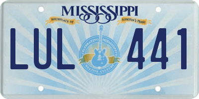 MS license plate LUL441