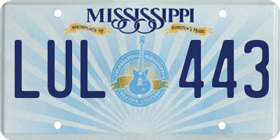 MS license plate LUL443