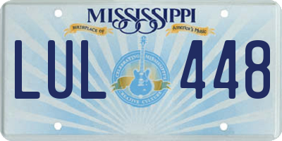 MS license plate LUL448