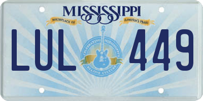 MS license plate LUL449