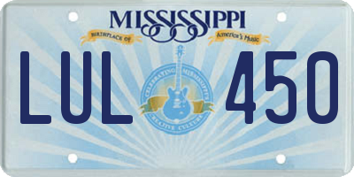 MS license plate LUL450