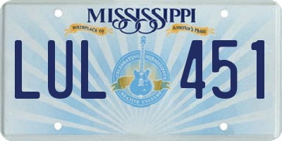 MS license plate LUL451