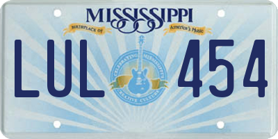MS license plate LUL454