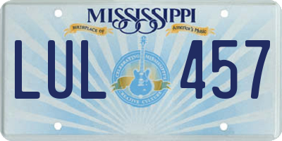 MS license plate LUL457