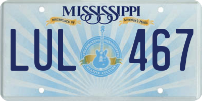 MS license plate LUL467