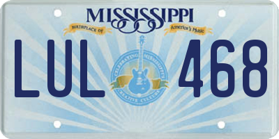 MS license plate LUL468