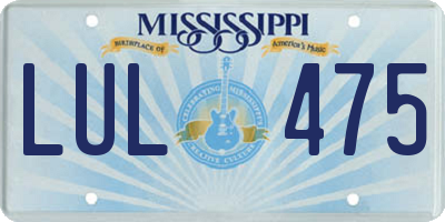 MS license plate LUL475