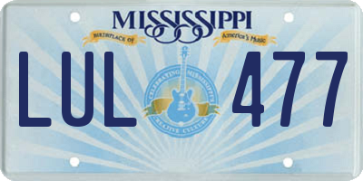 MS license plate LUL477