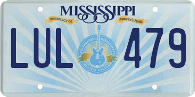 MS license plate LUL479