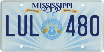 MS license plate LUL480