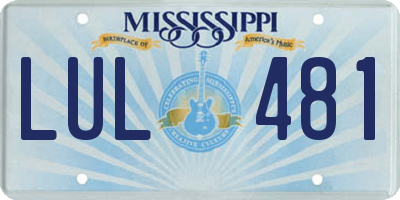 MS license plate LUL481