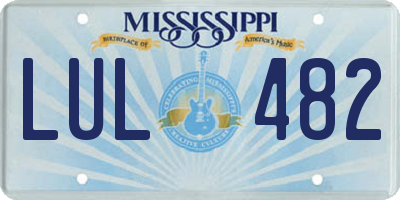 MS license plate LUL482