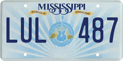MS license plate LUL487