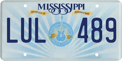 MS license plate LUL489