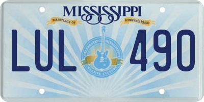 MS license plate LUL490