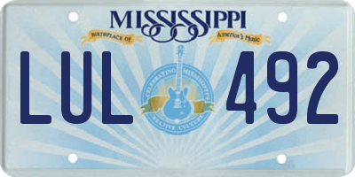 MS license plate LUL492
