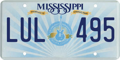 MS license plate LUL495