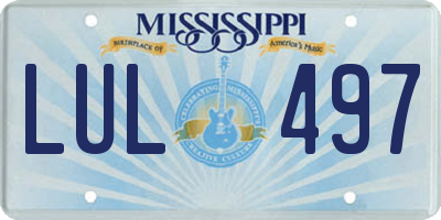MS license plate LUL497