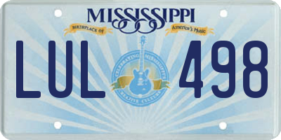 MS license plate LUL498