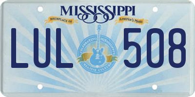 MS license plate LUL508