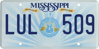 MS license plate LUL509