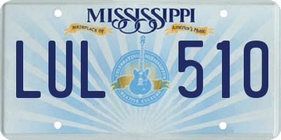 MS license plate LUL510