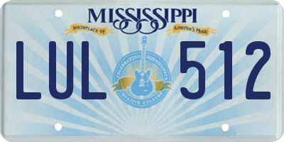 MS license plate LUL512