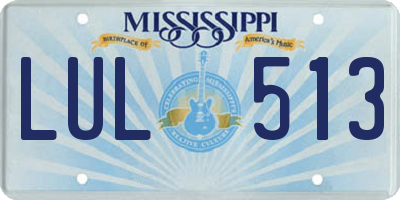 MS license plate LUL513