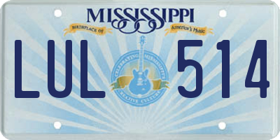 MS license plate LUL514
