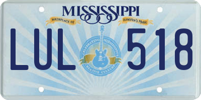 MS license plate LUL518