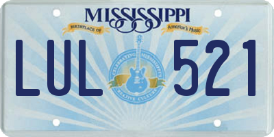 MS license plate LUL521