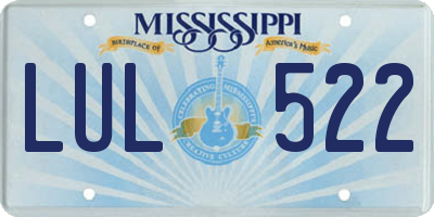 MS license plate LUL522
