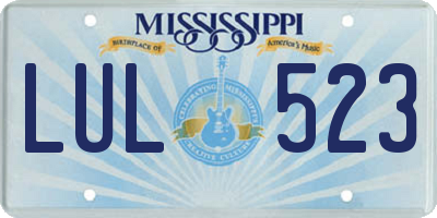 MS license plate LUL523