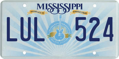 MS license plate LUL524
