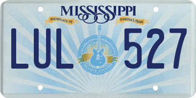MS license plate LUL527