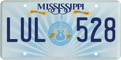 MS license plate LUL528