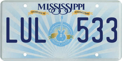 MS license plate LUL533