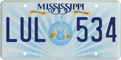 MS license plate LUL534