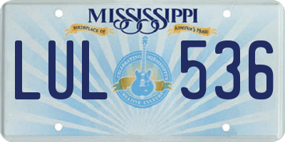 MS license plate LUL536
