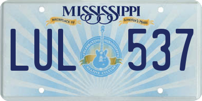 MS license plate LUL537