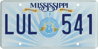 MS license plate LUL541