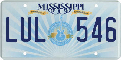 MS license plate LUL546